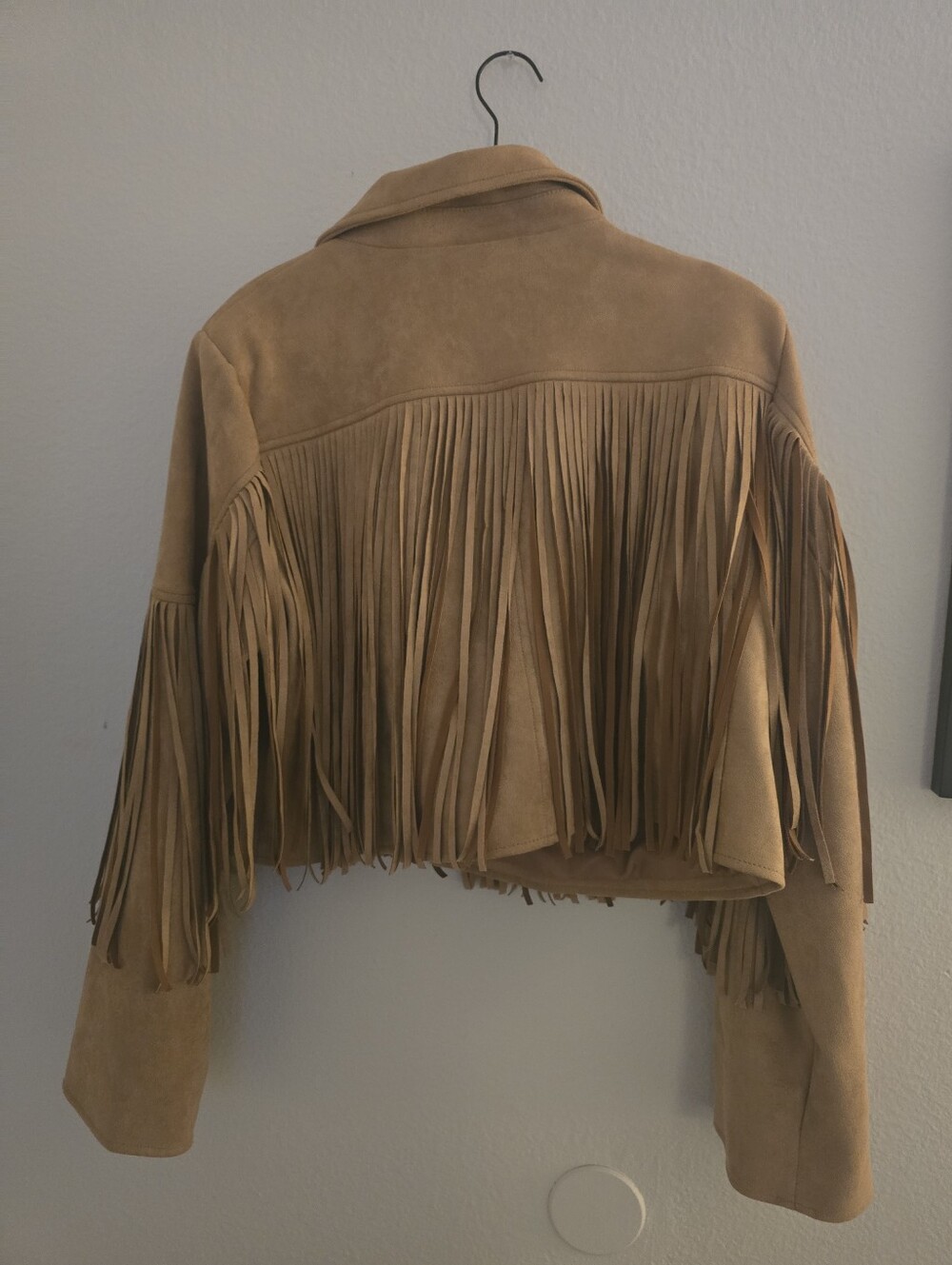 West of Melrose Suede Fringe Cropped Jacket- Tan - Picture 3 of 4